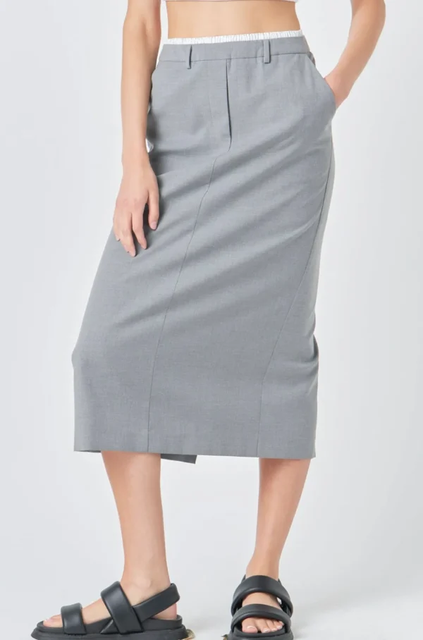 GREY LAB Matching Sets | Skirts*- Boxer Waist Maxi Skirt GREY