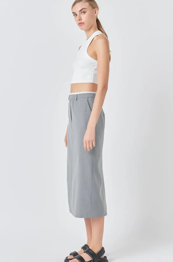 GREY LAB Matching Sets | Skirts*- Boxer Waist Maxi Skirt GREY