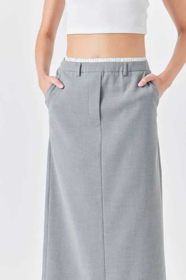 GREY LAB Matching Sets | Skirts*- Boxer Waist Maxi Skirt GREY