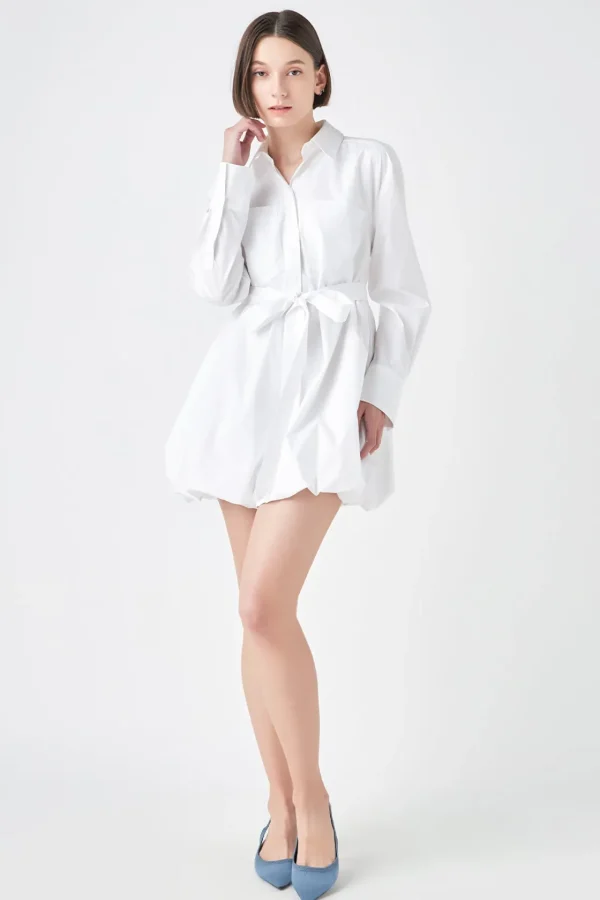 GREY LAB Tops*- Bubble Shirt Dress WHITE