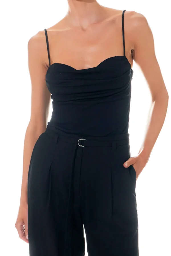 GREY LAB Tops*- Bust Draped Bodysuit BLACK