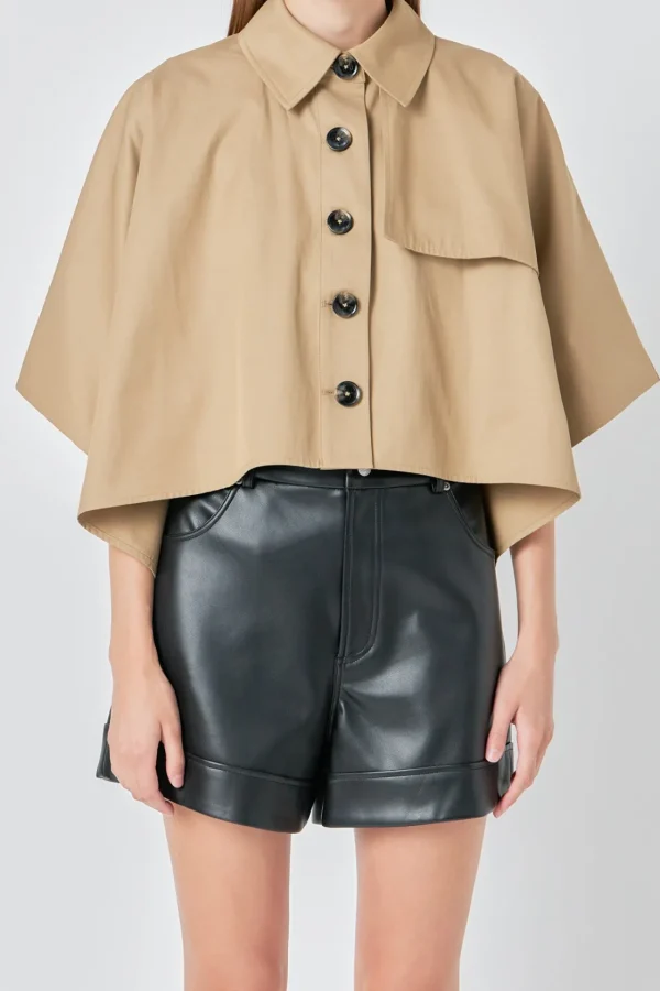 GREY LAB Tops*- Button Up Top BEIGE