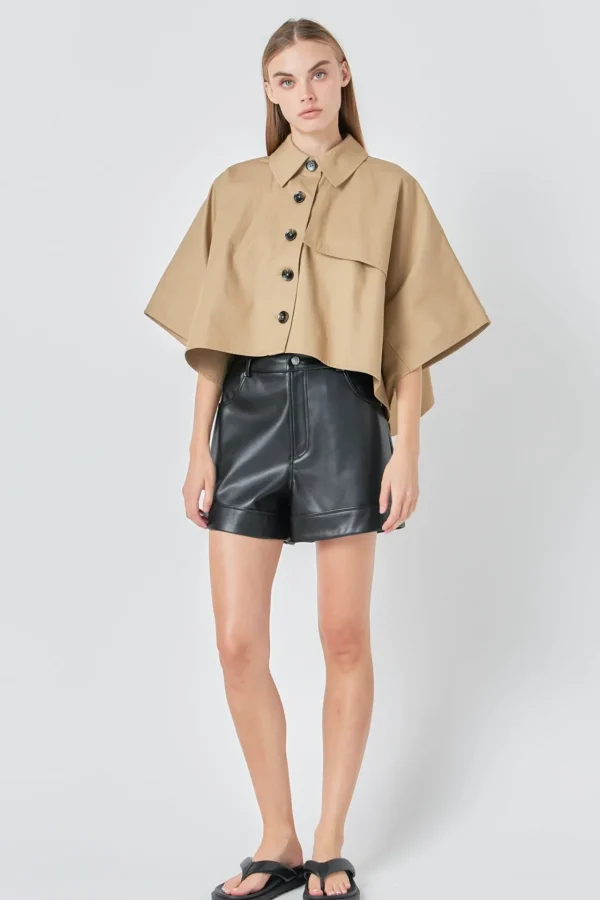 GREY LAB Tops*- Button Up Top BEIGE