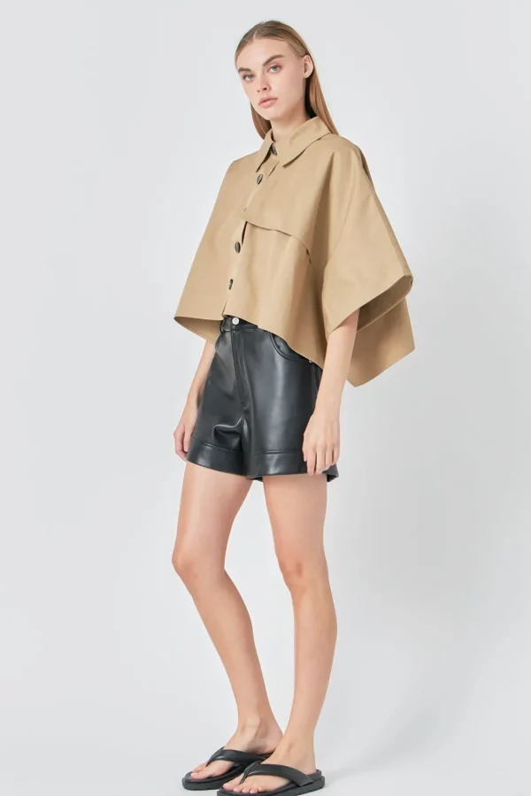 GREY LAB Tops*- Button Up Top BEIGE