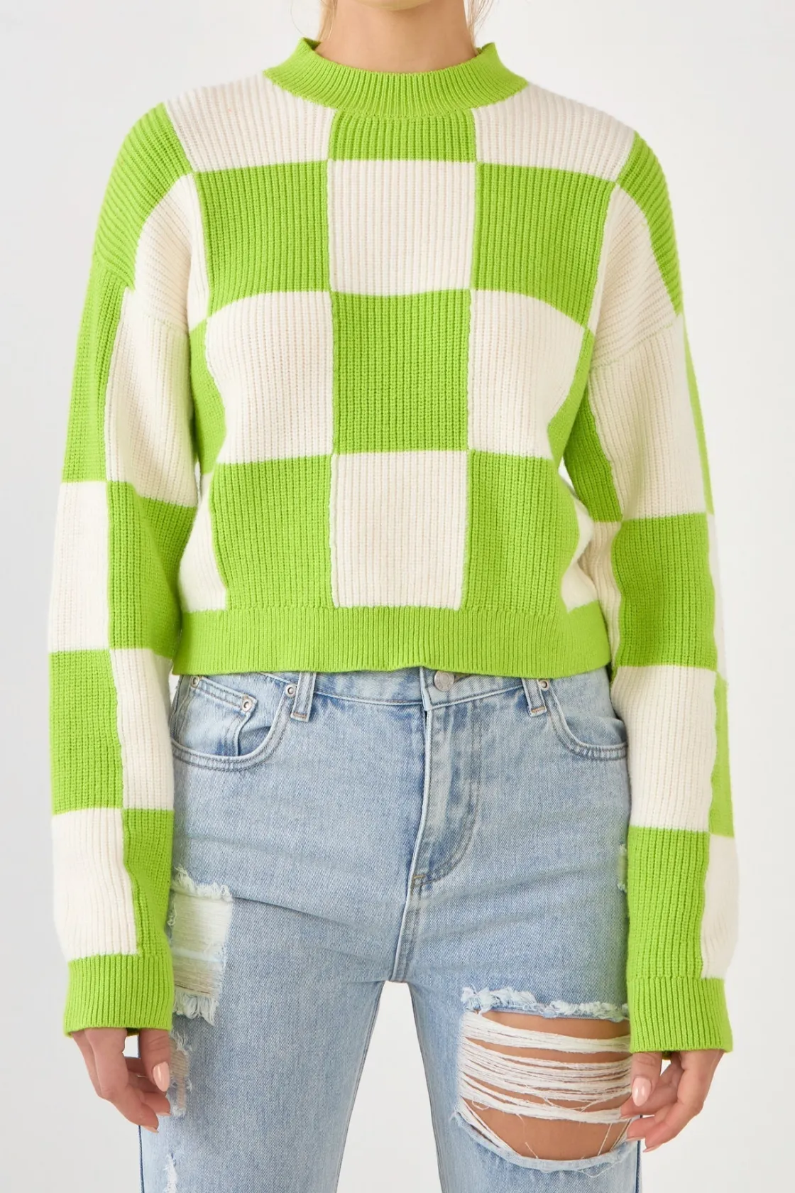 grey_lab__checkerboard_kn_1.webp GREY LAB Sweaters & Knits*- Checkerboard Knit Sweater