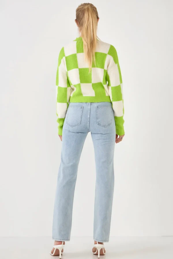 GREY LAB Sweaters & Knits*- Checkerboard Knit Sweater