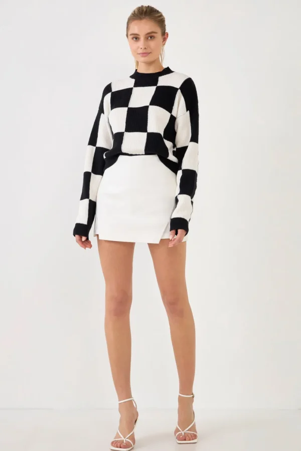 GREY LAB Sweaters & Knits*- Checkerboard Knit Sweater