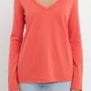GREY LAB Loungewear | Tops*- Classic Long Sleeve V Neck Tee