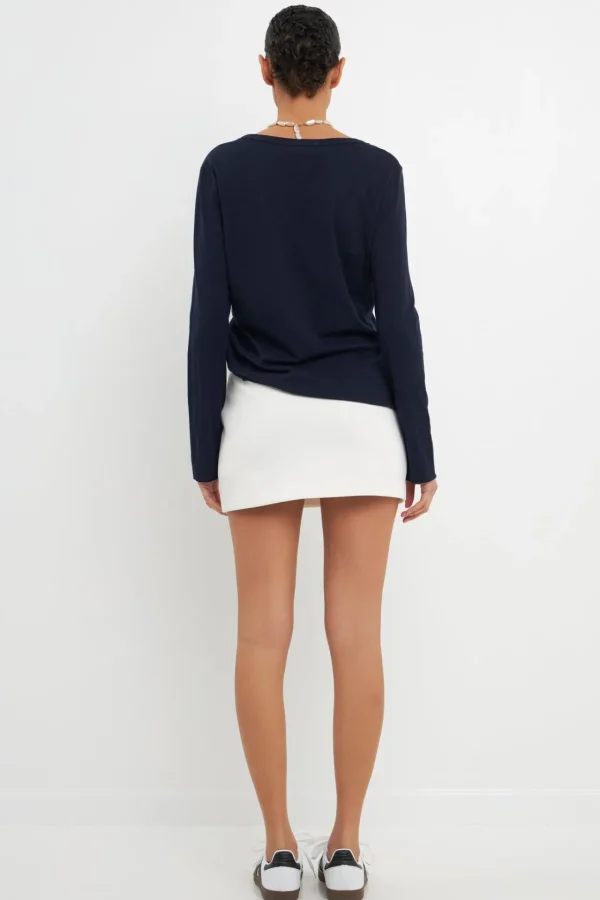 GREY LAB Loungewear | Tops*- Classic Long Sleeve V Neck Tee