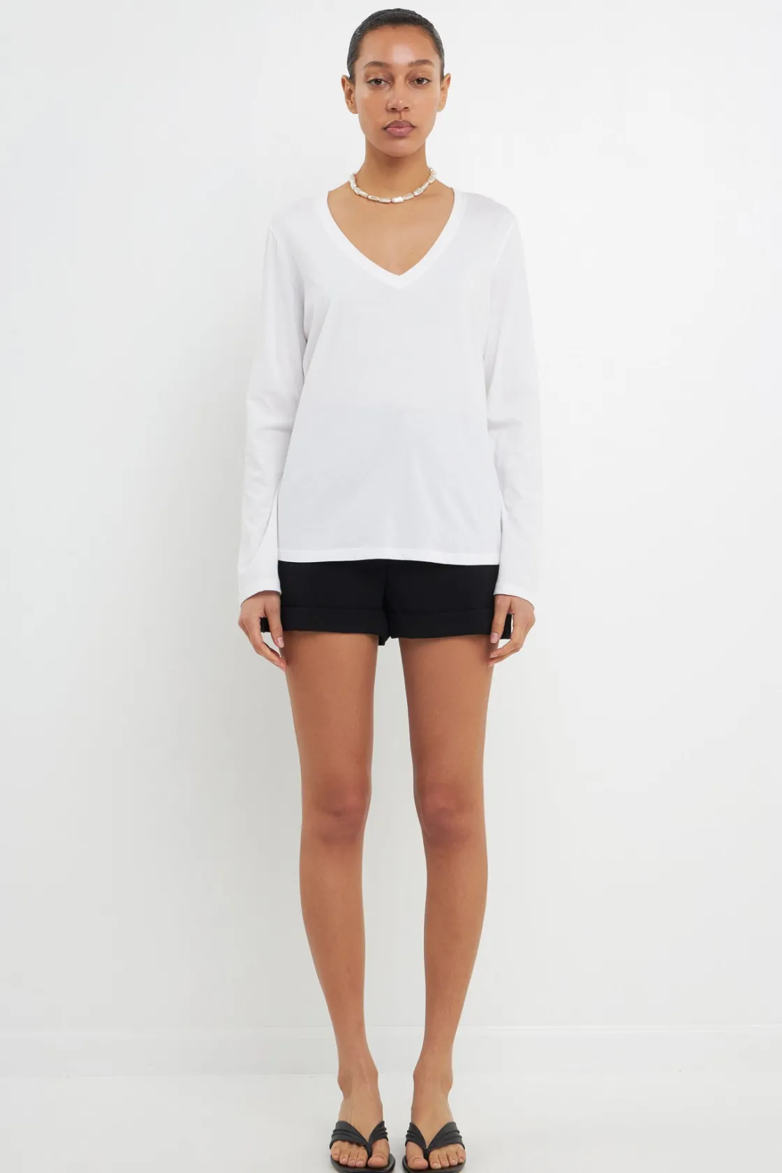 grey_lab__classic_long_sl_9.webp GREY LAB Loungewear | Tops*- Classic Long Sleeve V Neck Tee
