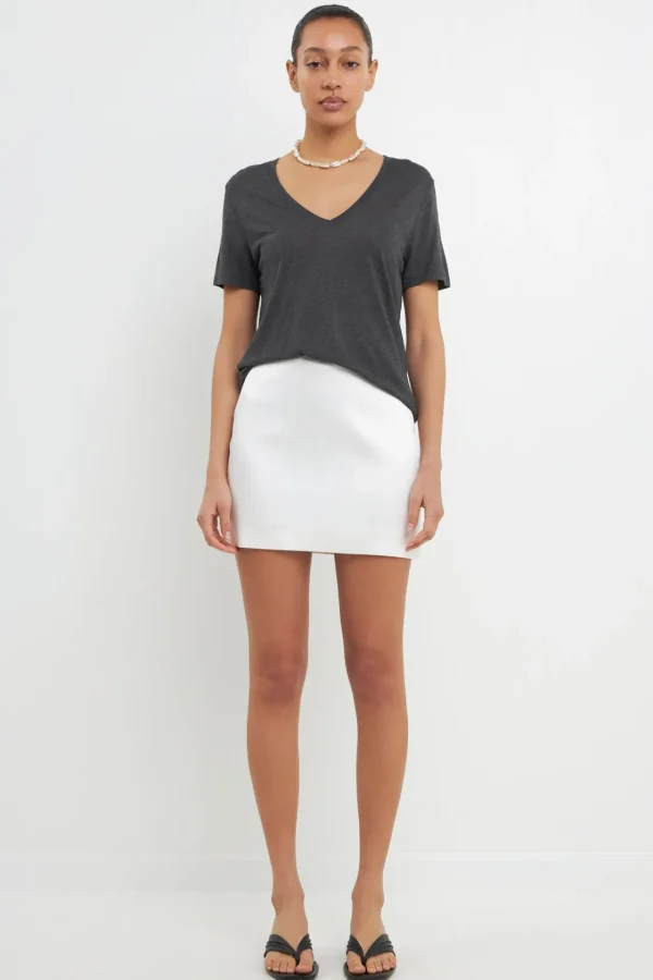 GREY LAB Tops*- Classic V Neck Tee CHARCOALGREY
