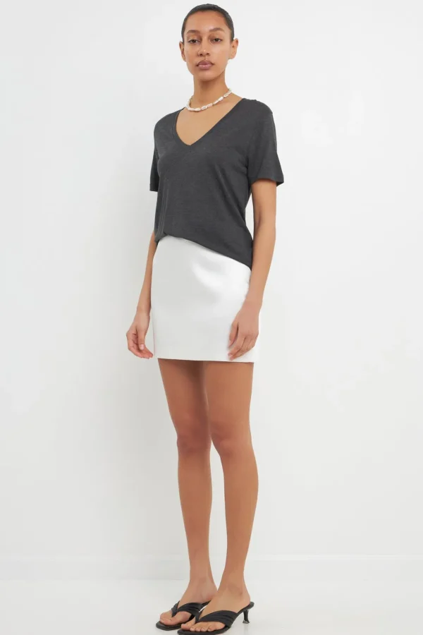 GREY LAB Tops*- Classic V Neck Tee CHARCOALGREY