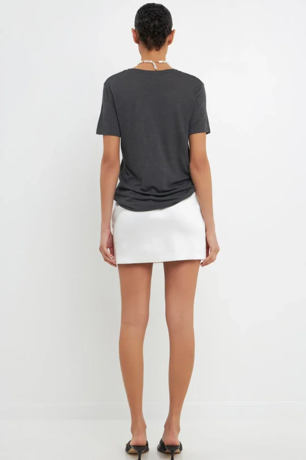 GREY LAB Tops*- Classic V Neck Tee CHARCOALGREY
