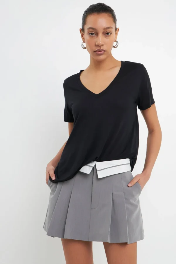 GREY LAB Tops*- Classic V-neck T-shirt