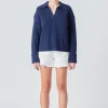 GREY LAB Sweaters & Knits | Tops*- Collar V neck Knit Top NAVY