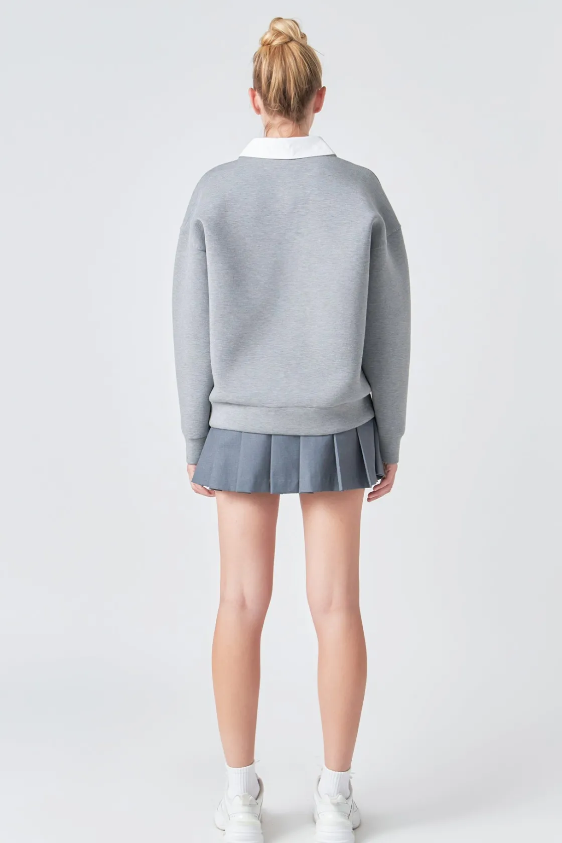 grey_lab__collared_sweats_4.webp GREY LAB Tops*- Collared Sweatshirt HEATHERGREY