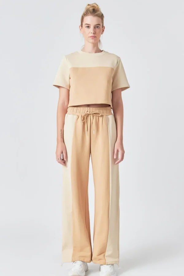 GREY LAB Loungewear | Tops*- Colorblock Loungewear Top TAN