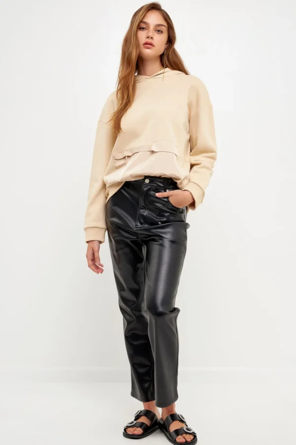 GREY LAB Loungewear | Tops*- Contrast Pocketed Hoodie BEIGE