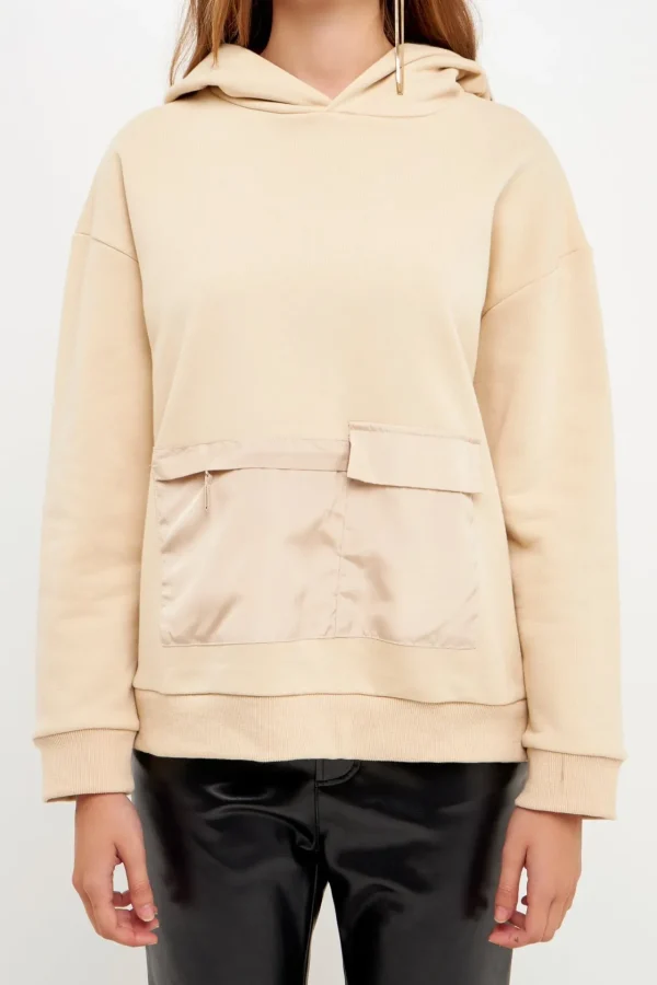 GREY LAB Loungewear | Tops*- Contrast Pocketed Hoodie BEIGE