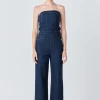 GREY LAB Denim | Tops*- Corset Denim Jumpsuit