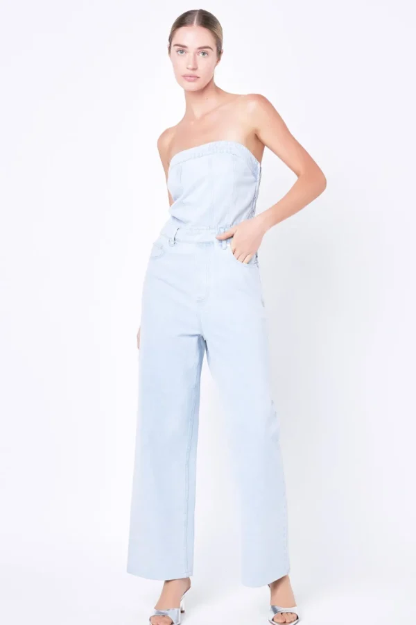 GREY LAB Denim | Tops*- Corset Denim Jumpsuit