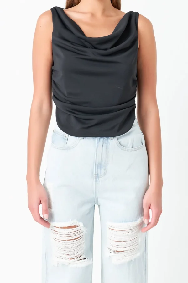 GREY LAB Tops*- Cowl Neck Ruched Top