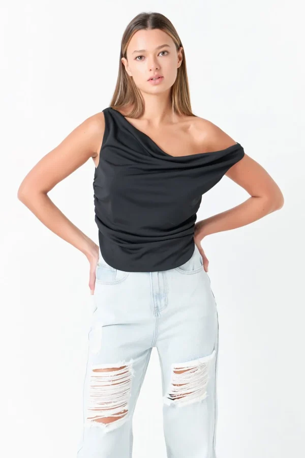 GREY LAB Tops*- Cowl Neck Ruched Top