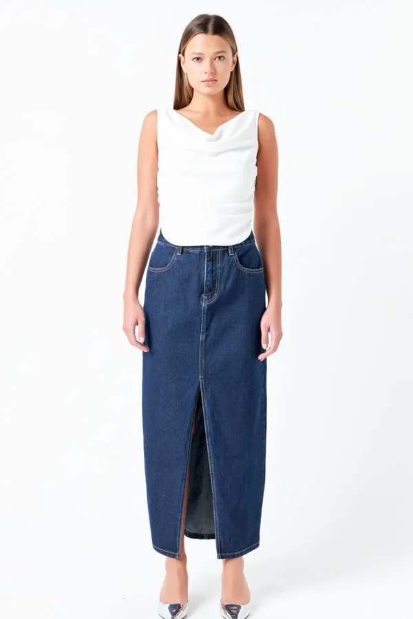 GREY LAB Tops*- Cowl Neck Ruched Top