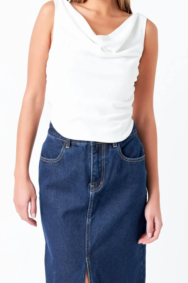 GREY LAB Tops*- Cowl Neck Ruched Top