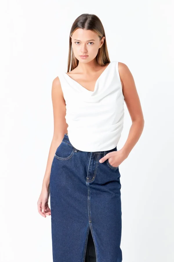 GREY LAB Tops*- Cowl Neck Ruched Top