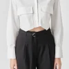 GREY LAB Shirts & Blouses | Tops*- Crop Collar Shirts WHITE