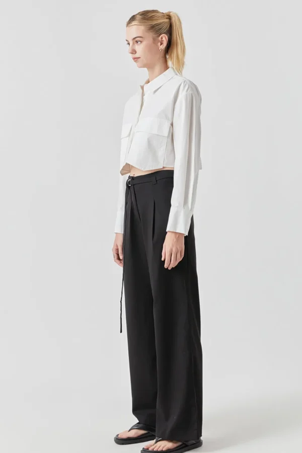 GREY LAB Shirts & Blouses | Tops*- Crop Collar Shirts WHITE