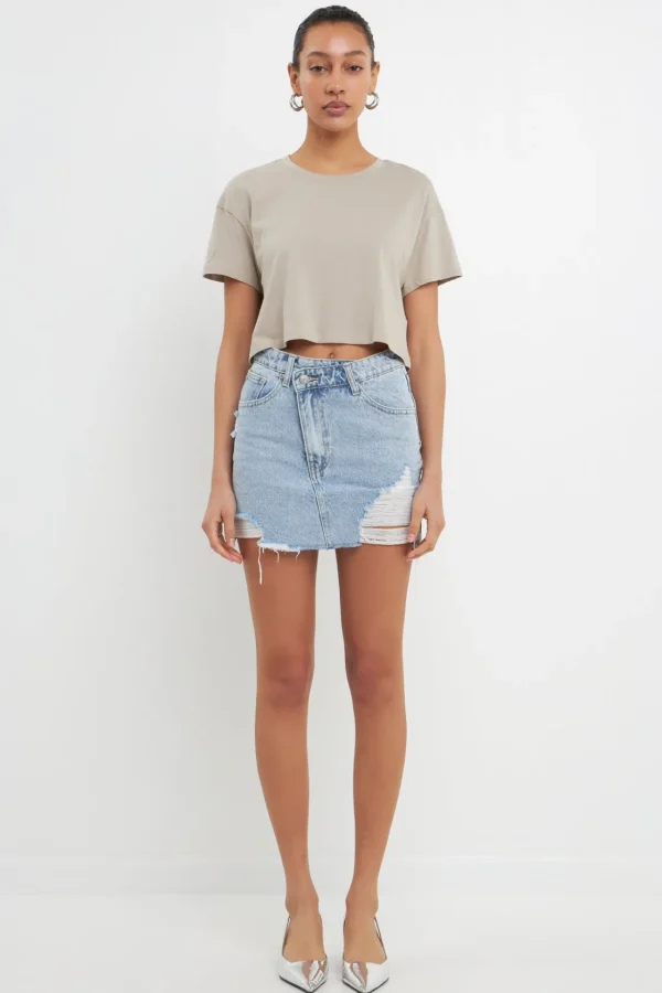 GREY LAB Tops*- Cropped Basic T-Shirt