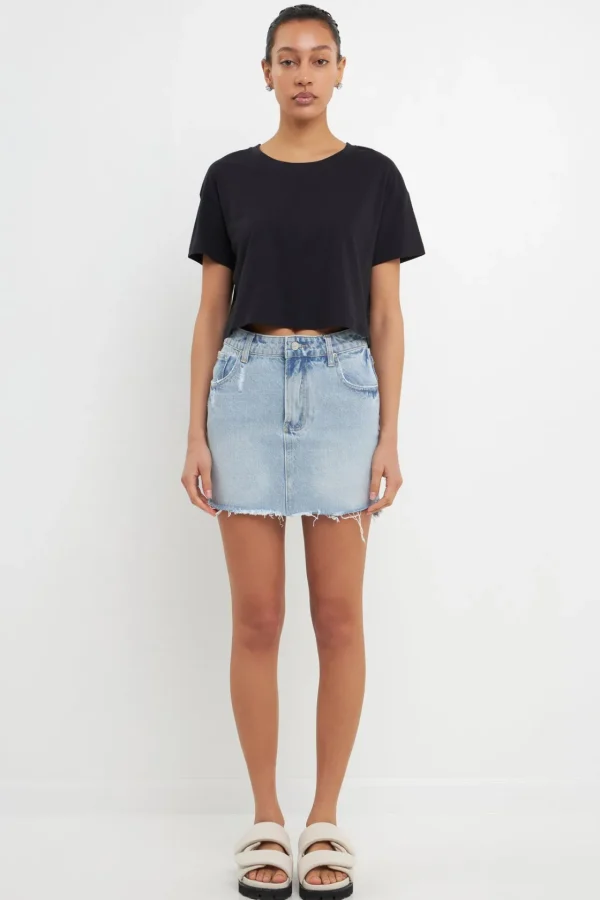 GREY LAB Tops*- Cropped Basic T-Shirt