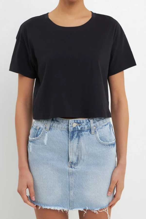 GREY LAB Tops*- Cropped Basic T-Shirt