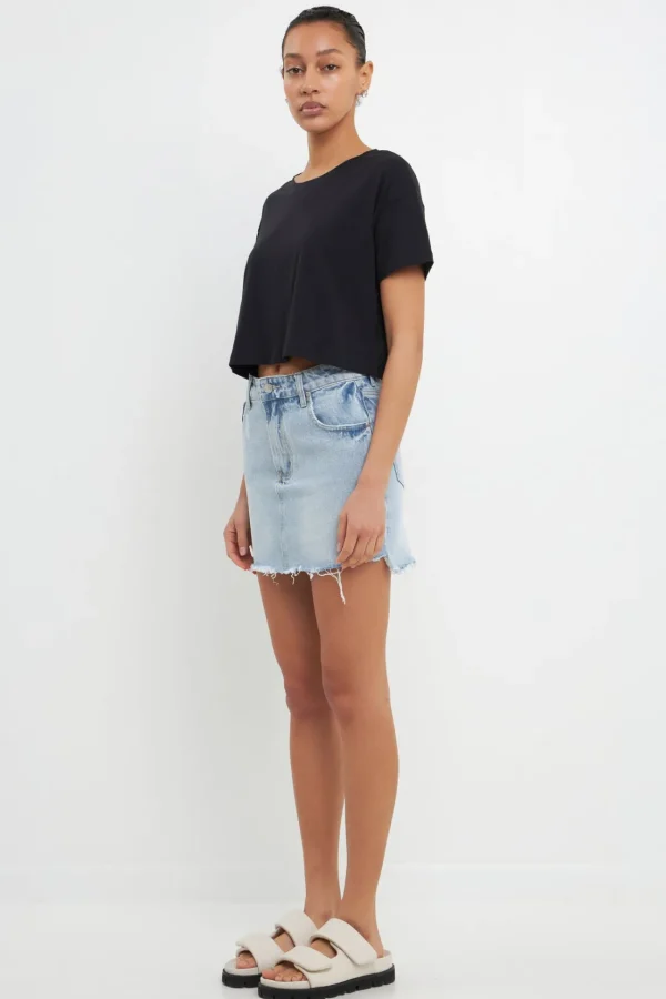 GREY LAB Tops*- Cropped Basic T-Shirt
