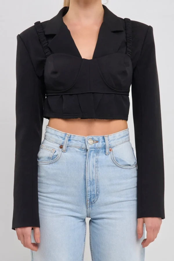GREY LAB Blazers | Tops*- Cropped Blazer BLACK