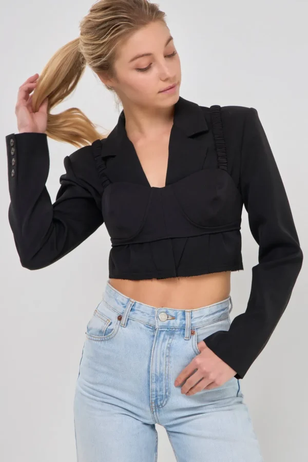 GREY LAB Blazers | Tops*- Cropped Blazer BLACK