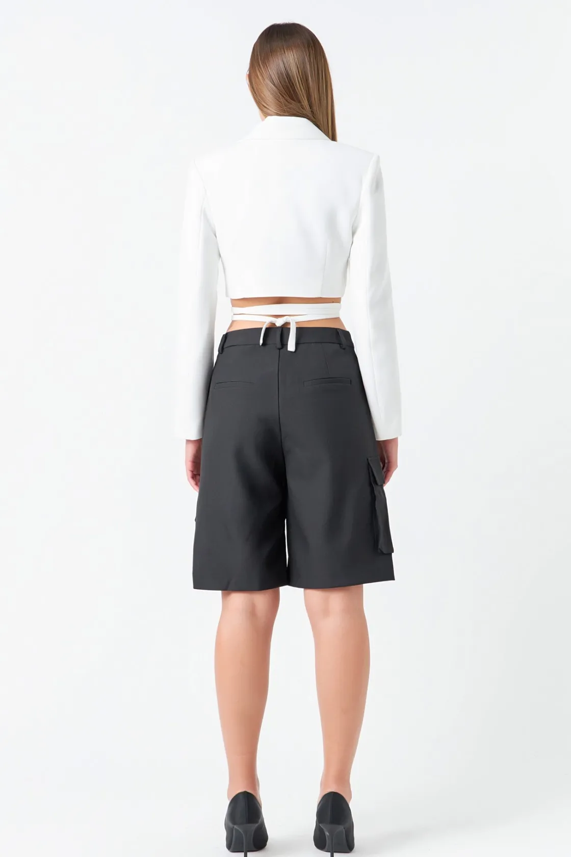grey_lab__cropped_blazer__4.webp GREY LAB Blazers | Tops*- Cropped Blazer with Tie Detail WHITE