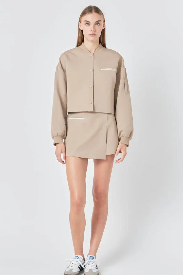 GREY LAB Matching Sets | Jackets & Coats*- Cropped Bomber Jacket