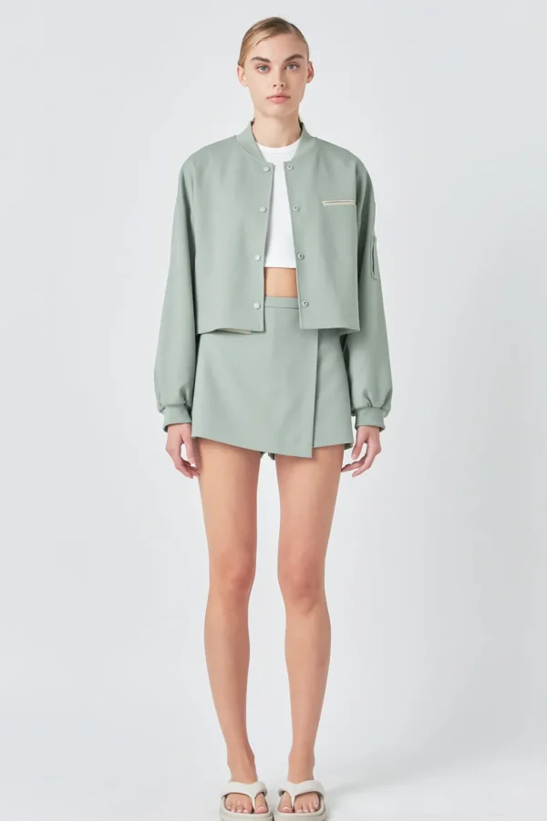 GREY LAB Matching Sets | Jackets & Coats*- Cropped Bomber Jacket