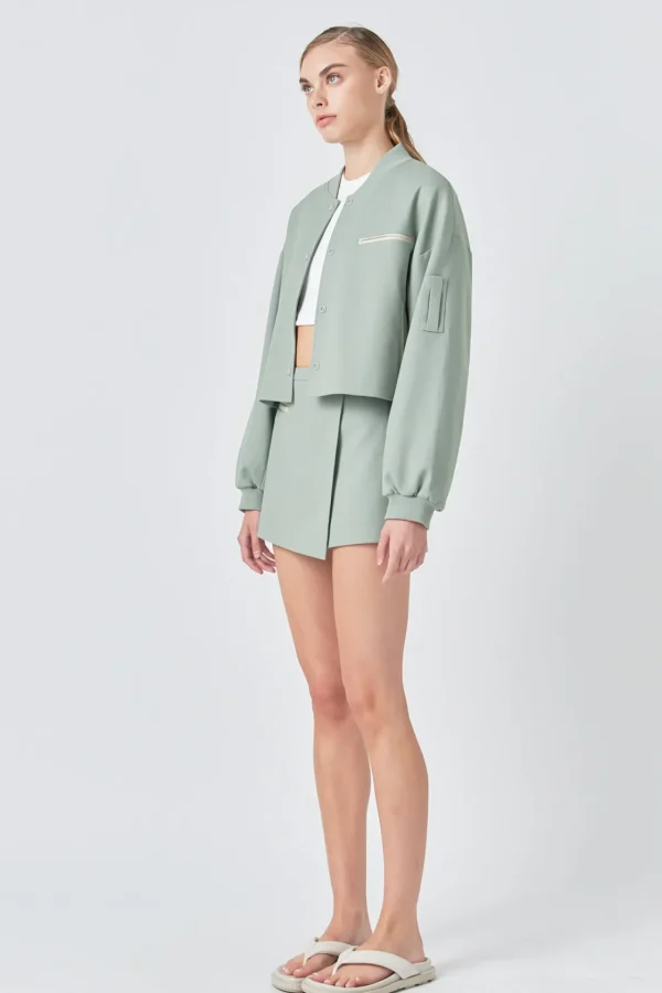 GREY LAB Matching Sets | Jackets & Coats*- Cropped Bomber Jacket
