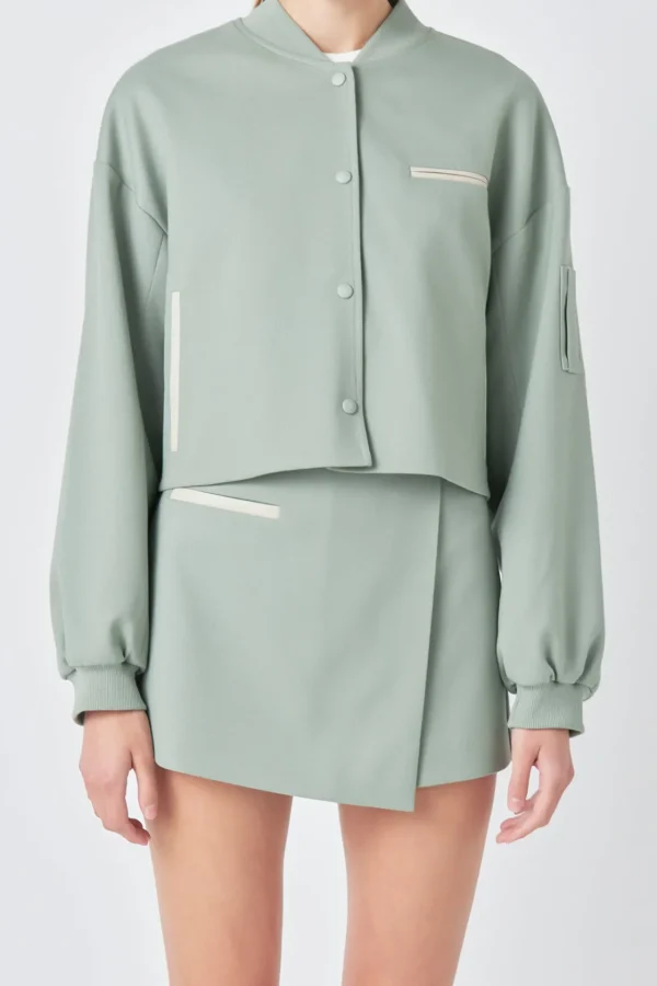 GREY LAB Matching Sets | Jackets & Coats*- Cropped Bomber Jacket