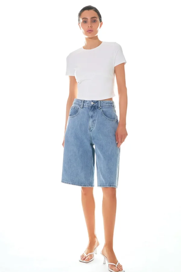 GREY LAB Tops*- Cropped Bustier Short Sleeve T Shirt
