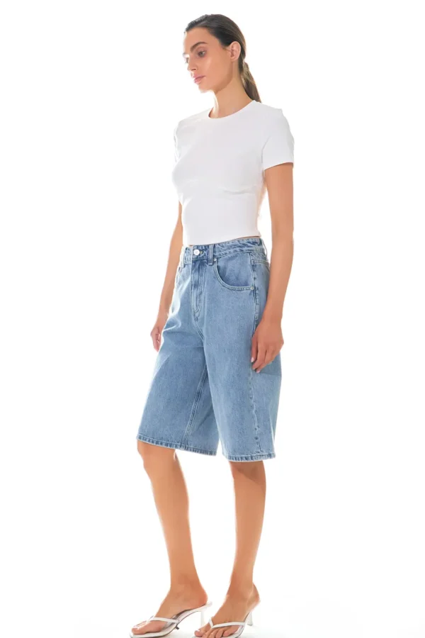 GREY LAB Tops*- Cropped Bustier Short Sleeve T Shirt