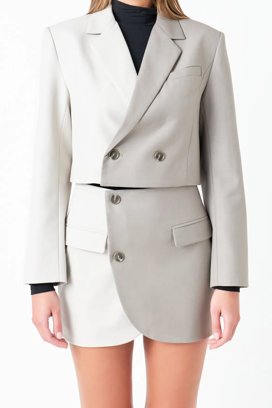grey_lab__cropped_colorbl_0.webp GREY LAB Matching Sets | Blazers*- Cropped Colorblock Blazer GREYMULTI