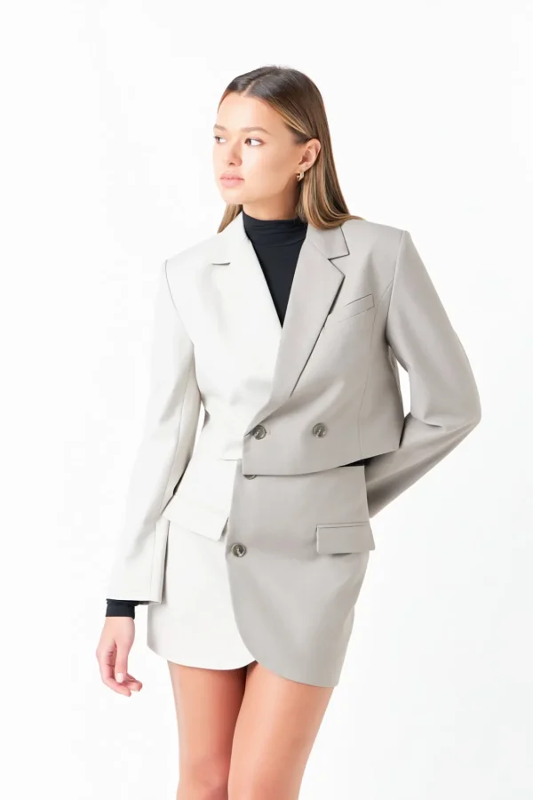 GREY LAB Matching Sets | Blazers*- Cropped Colorblock Blazer GREYMULTI