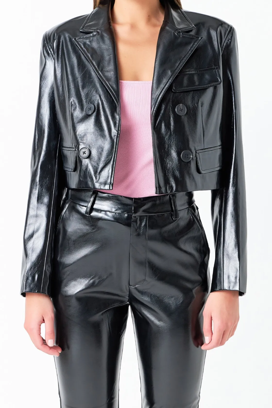 grey_lab__cropped_faux_le_1.webp GREY LAB Jackets & Coats | Tops*- Cropped Faux Leather Jacket BLACK