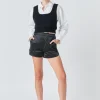 GREY LAB Sweaters & Knits | Shirts & Blouses*- Cropped Knit Top Over Shirt BLACK/WHITE