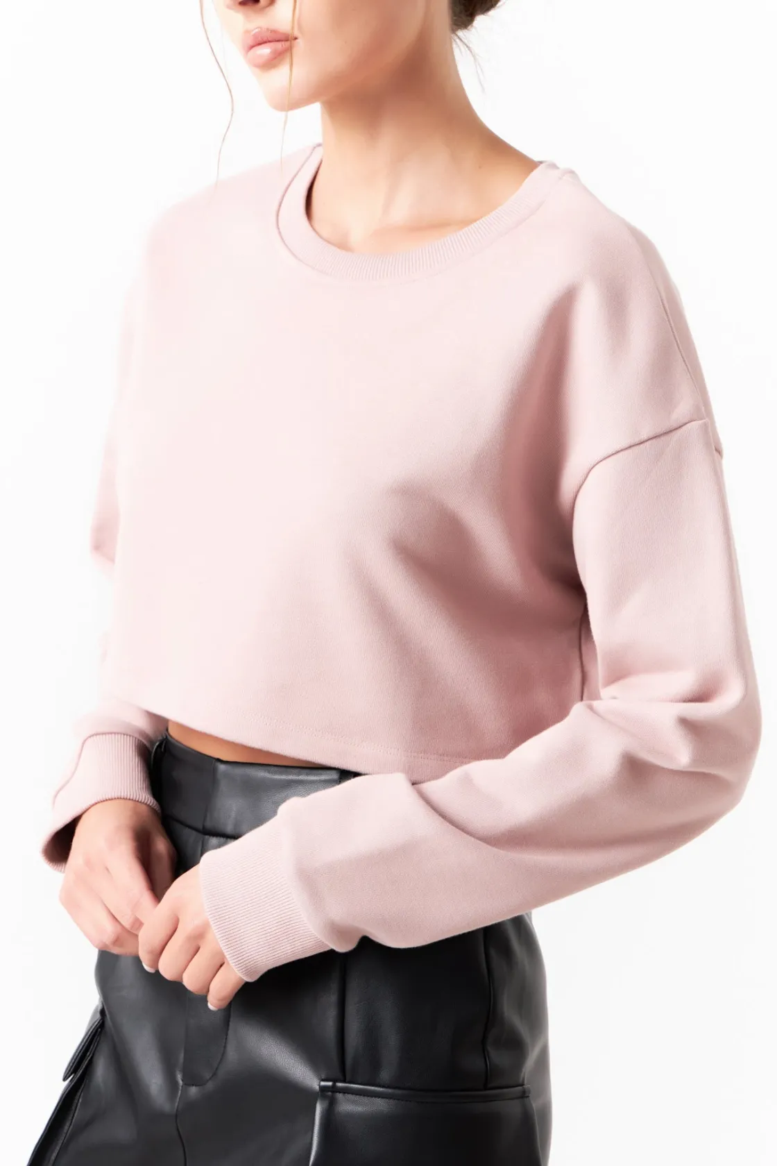 grey_lab__cropped_long_sl_1-2.webp GREY LAB Loungewear | Tops*- Cropped Long Sleeve Sweatshirt MAUVE